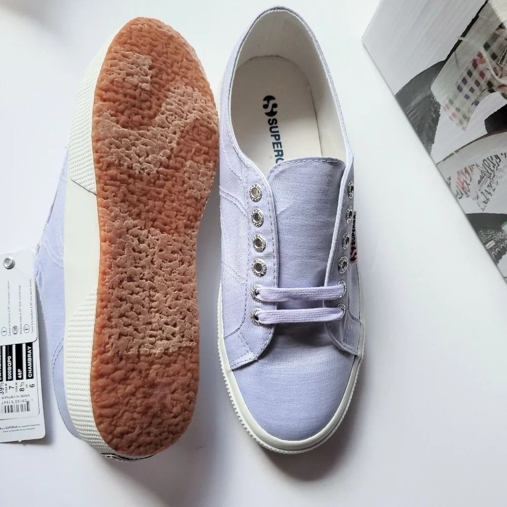 Superga 2750 Chambray Low Top Purple Size 9.5M